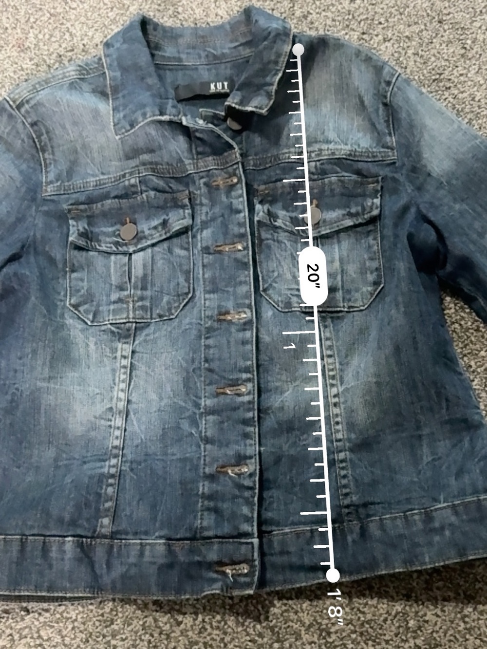 KUT From the Kloth Amelia Denim Jacket Medium Stretch Blue - Picture 11 of 11